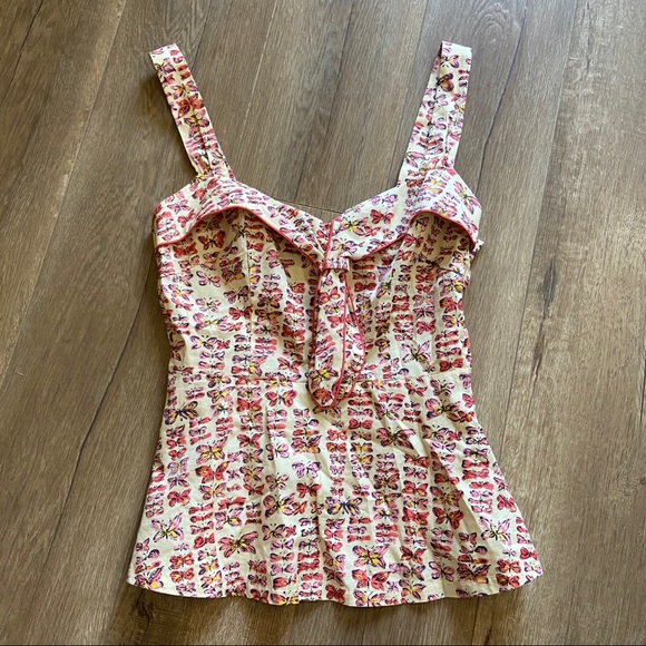 Anthropologie Girls From Savory Butterfly Top - Picture 2 of 8